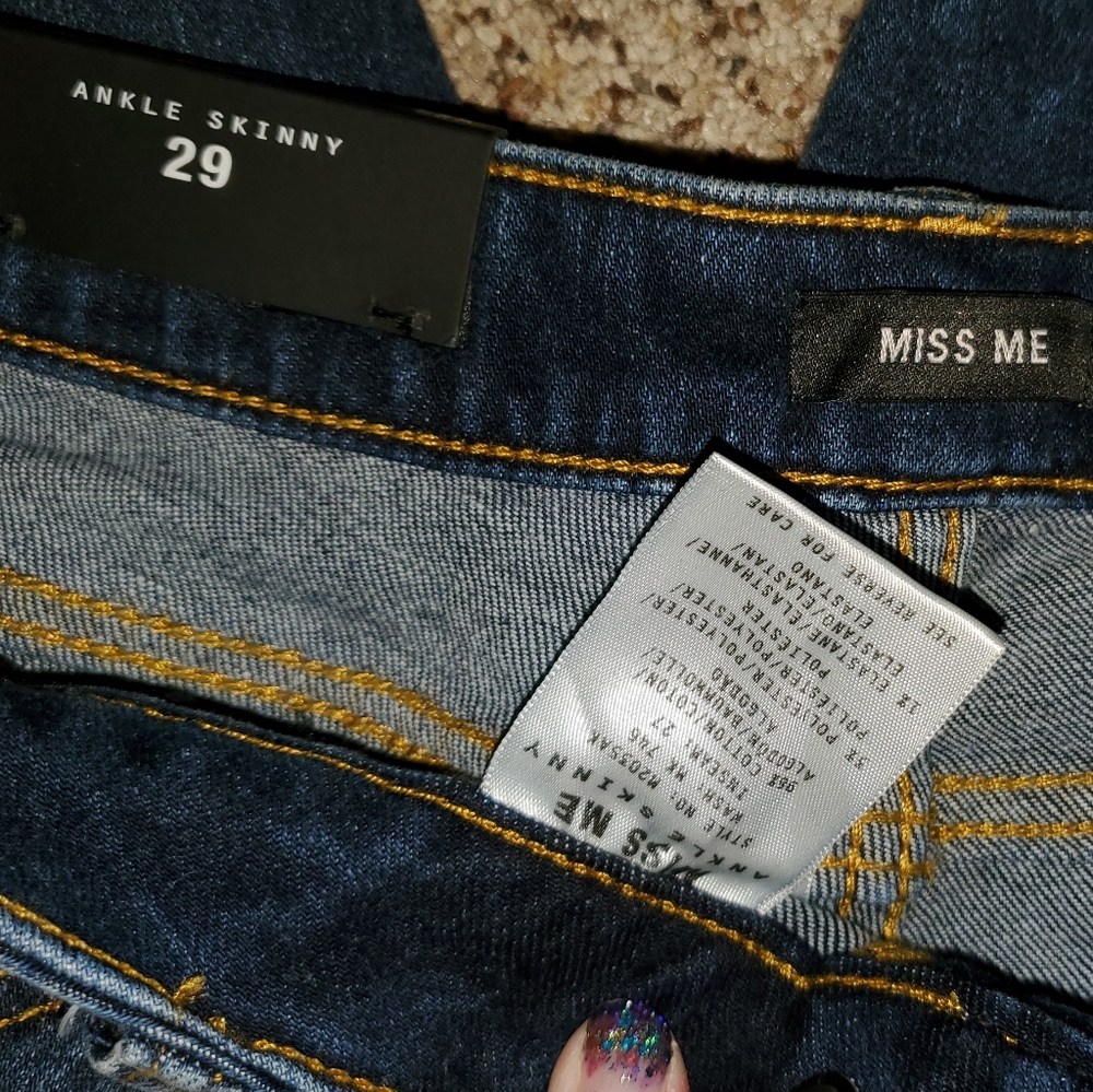 Miss Me Patchwork Out Of Sight Ankle Skinny Jeans - Rare - Picture 9 of 10